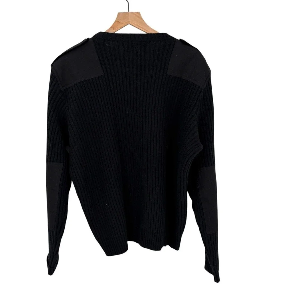 Men's Polo Ralph‎ Lauren Wool Cashmere Military Field Sweater Ribbed Black XL
